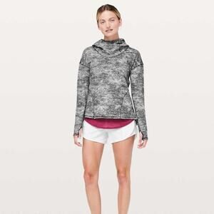 LULULEMON Forever Endeavor Pullover Rush Jacquard Black White Sz 4 {Q1}